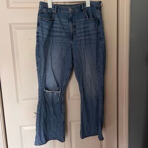 AE curvy wide leg flare jeans